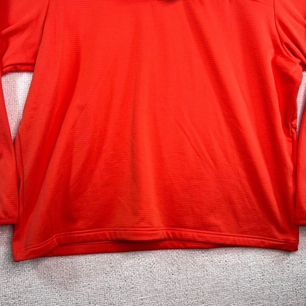 The North Face Mens 1/4‎ Zip Pullover Fleece Jacket Orange Logo Size XL
